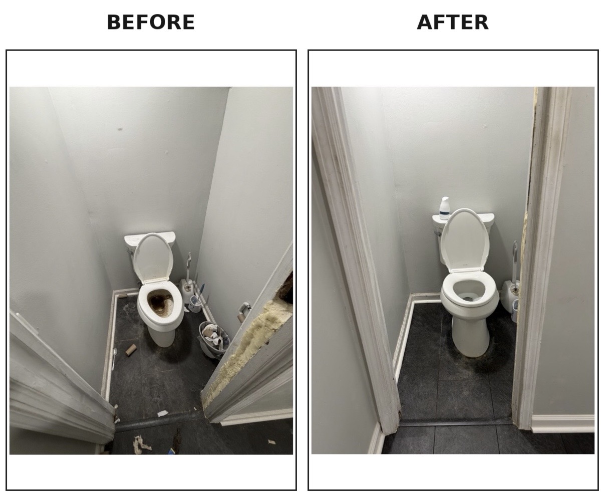 Toilet and floor: before and after house cleaning by Kirsten