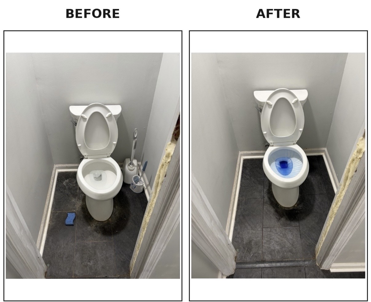 Toilet detail: before and after house cleaning by Kirsten